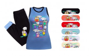 ست تاپ و شلوار طرح جغد