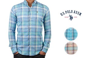 پیراهن چهارخانه مردانه طرح US POLO