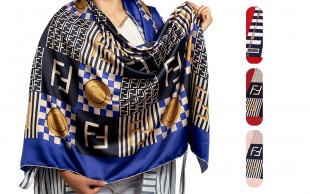 روسری ساتن طرح Fendi