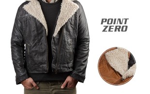 کاپشن چرم مردانه POINT ZERO