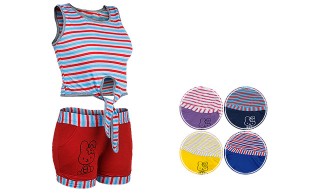 تاپ و شلوارک زنانه راه راه