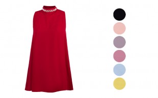 تاپ حریر کرپ یقه مرواریدی