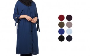 مانتو جلوباز حریر کرپ