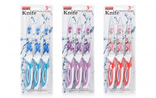 پکیج سه تکه چاقو آشپزخانه گلدار