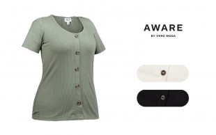 تیشرت دکمه دار کبریتی Aware