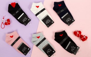 جوراب مچی زنانه طرح قلب TAJ