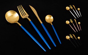 ست چهار پارچه قاشق چنگال طلایی