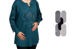 بلوز بافت زنانه مدل پرچ دار