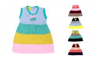 سارافون دخترانه پرچمی پاپیون دار