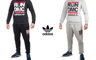 ست سویشرت کلاه دار و شلوار Adidas مدل RUN DMC