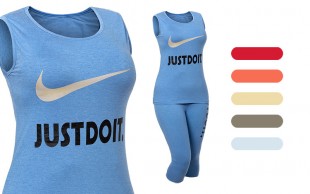 ست تاپ و شلوارک زنانه طرح Nike