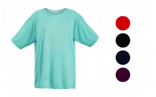 تیشرت زنانه سایز بزرگ طرح CHANEL