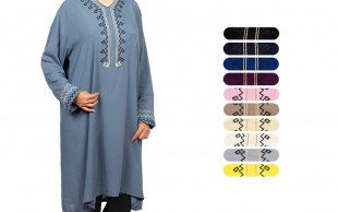 مانتو نخی یقه گلدوزی