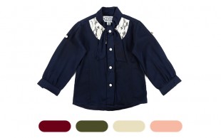 شومیز حریر دخترانه گیپوردار