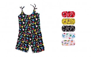 تاپ و شلوارک نخی طرحدار