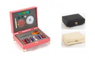جعبه لوازم خیاطی چرمی