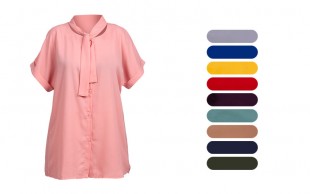 بلوز حریر یقه کراواتی کد 11456