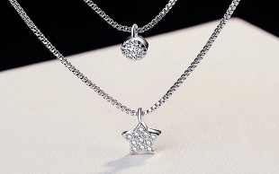 گردنبند دوتایی Star and circle