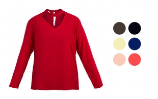 بلوز حریر قواره دار زنانه V neck