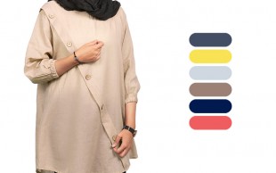 تونیک زنانه نخی قاپک دار