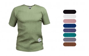 تیشرت مردانه یقه کوبایی طرح zara