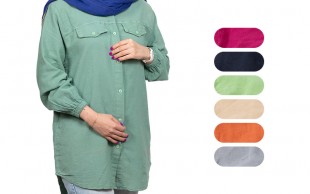 مانتو کنفی جلو دکمه‌ دار