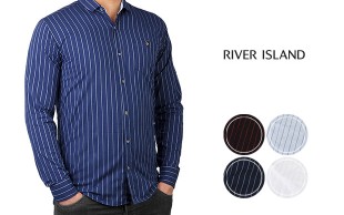 پیراهن راه راه مردانه طرح River Island