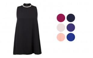 تاپ حریر کرپ یقه مرواریدی