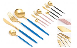 ست 4 عددی قاشق چنگال طلایی