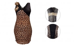 پیراهن کوتاه پلنگی زنانه Ding Yu