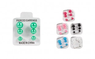 پک 3 عددی گوشواره مرواریدی میخی