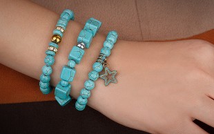 دستبند سنگی طرح فیروزه