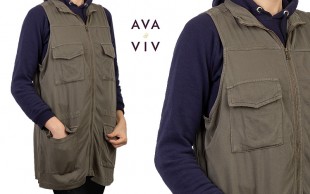 مانتو کتان آستین حلقه‌ای Ava Viv