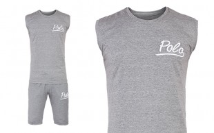 ست رکابی و شلوارک مردانه طرح POLO