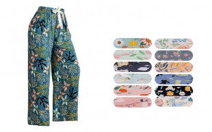 شلوار نخی گلدار PR