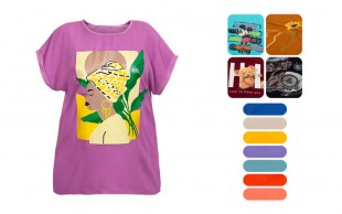 تاپ آستین افتاده چاپدار