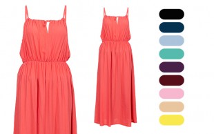 پیراهن ساحلی نخی بنددار