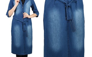 مانتو یقه انگلیسی طرح جین