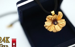 تخفیف ۴۲ درصدی گردنبندهای گل طلا