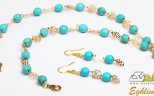 گردنبند , گوشواره و دستبند روکش طلا Eghlimeh