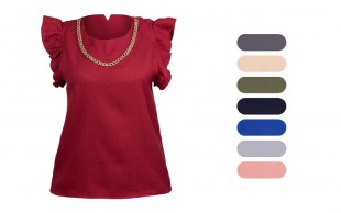 تاپ آستین چین دار