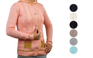 ژاکت بافت کلاهدار دخترانه