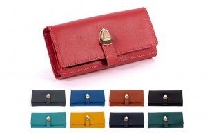 کیف پول زنانه چرم قفل ناخنی