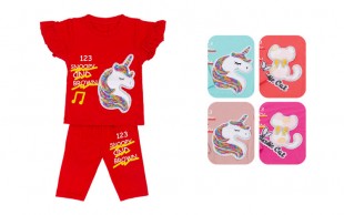 ست بلوز شلوارک دخترانه تکه‌دوزی