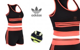 ست نیم تنه و شورتک طرح adidas