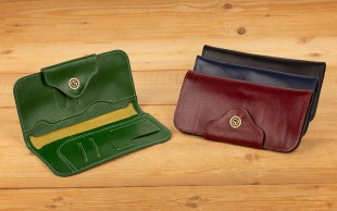 کیف پول چرمی دکمه نگینی