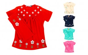 تیشرت شلوار دخترانه طرح گل