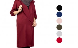 مانتو کرپ یقه انگلیسی