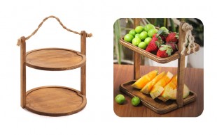 استند چوبی دو طبقه دسته کنفی