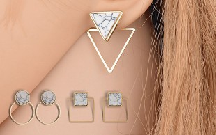 گوشواره هندسی مرمر